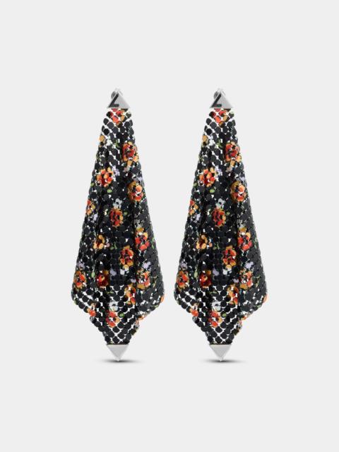 rabanne BLACK LIBERTY PRINT MESH EARRINGS