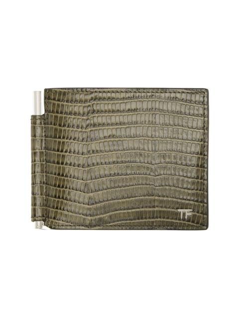 TOM FORD Khaki T line Money Clip Wallet
