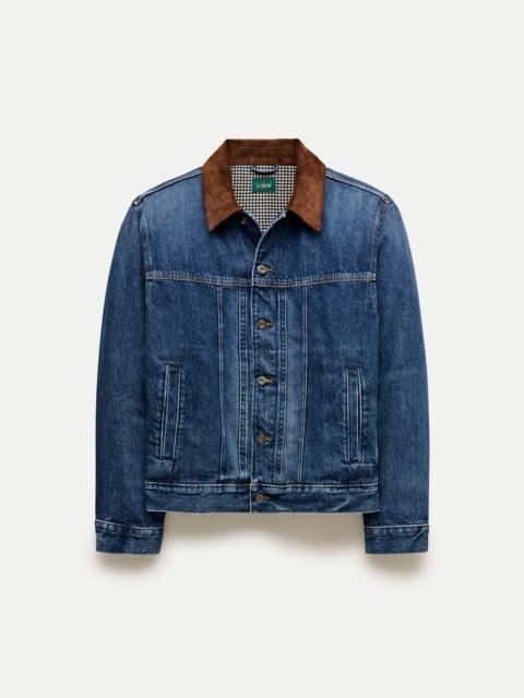 J.CREW Suede-collar lined denim jacket