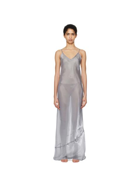 SKIMS Silver Liquid Organza Cami Long Maxi Dress