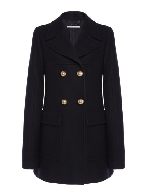 Stella McCartney Short Wool Double-Breasted Coat black
