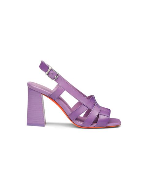Women's purple leather high-heel Beyond sandal