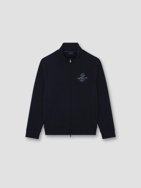 Paul & Shark ACTIVE FLEECE COTTON SWEATSHIRT WITH ZIP AND YEAR OF THE SNAKE PRINT