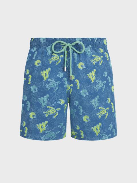 Vilebrequin MEN EMBROIDERED SWIM TRUNKS AQUATIC LIFE - LIMITED EDITION