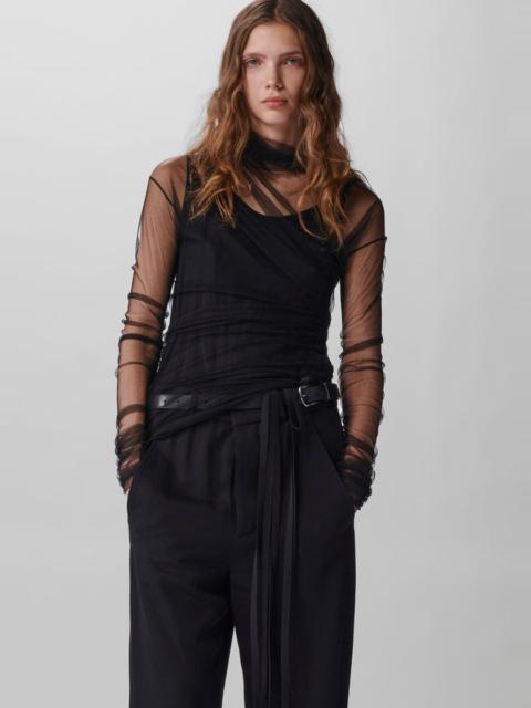 Ann Demeulemeester Tatiana Standard Long Twist Top Silk Tulle