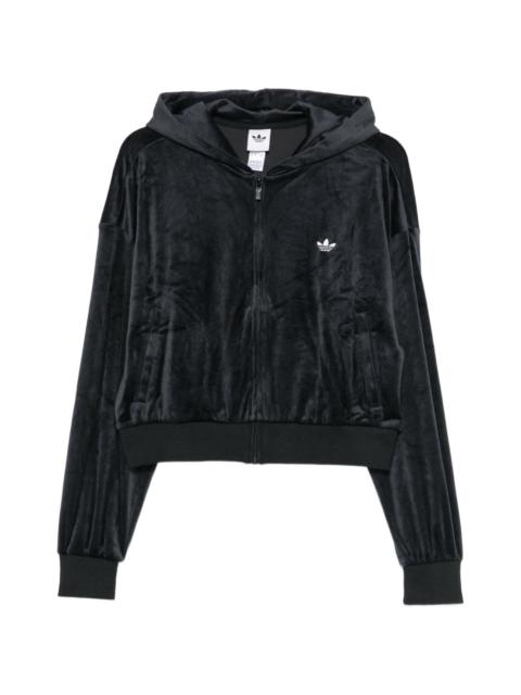 adidas velour zip-up hoodie