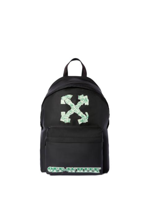 Off-White Green Money Print Heritage Backpack