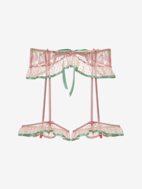 For Love & Lemons Blushing Tulips Garter Belt