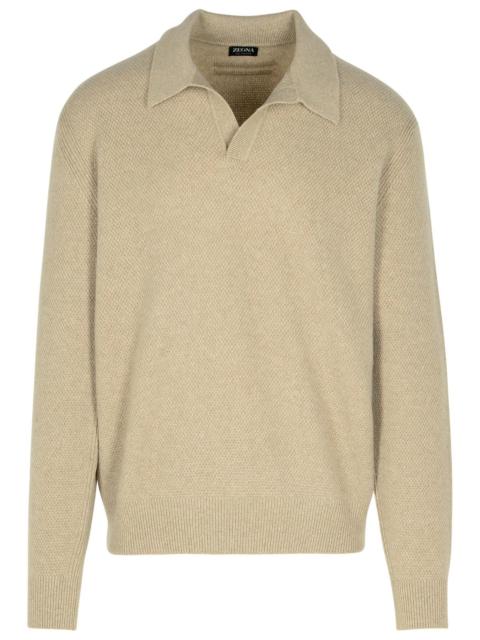 ZEGNA Zegna Beige Cashmere Sweater Men