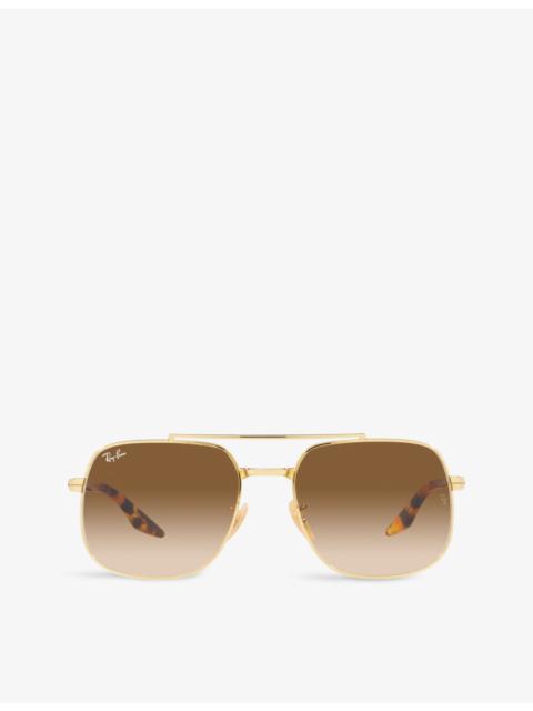 Ray-Ban RB3699 polarised polished-metal sunglasses