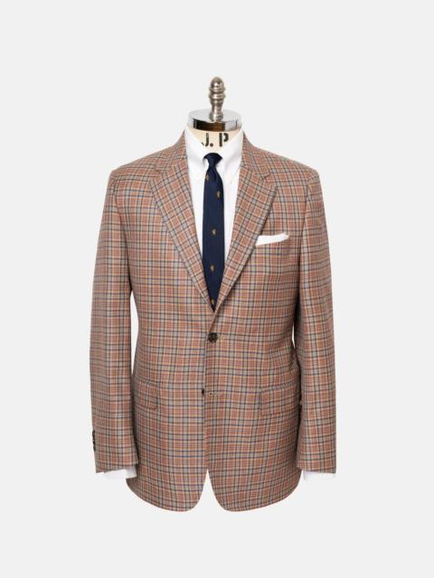 J. PRESS MADE-IN-CANADA RUST & BLUE CHECK WOOL COAT