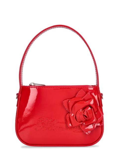Patent leather top handle bag