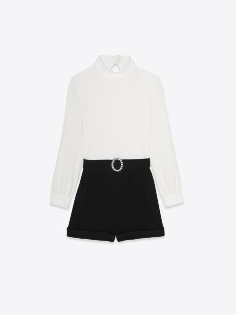 SAINT LAURENT backless playsuit in sablé saint laurent