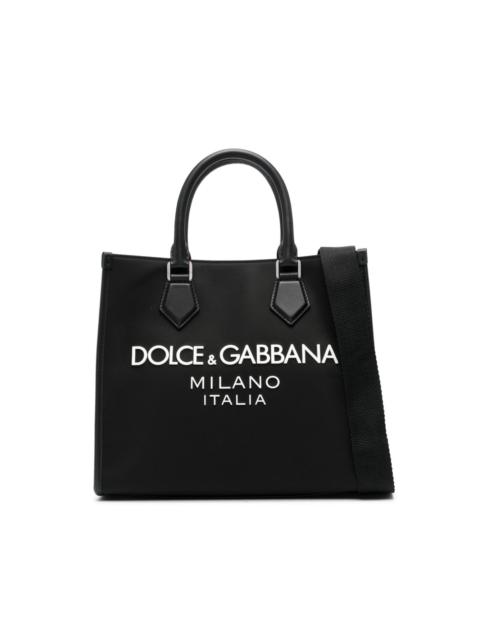 Dolce & Gabbana logo-embossed canvas tote bag