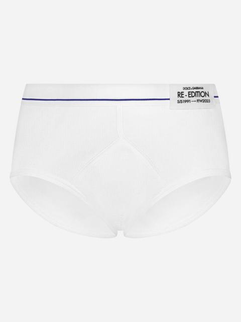 Dolce & Gabbana Fine-rib cotton Brando briefs with Re-Edition label