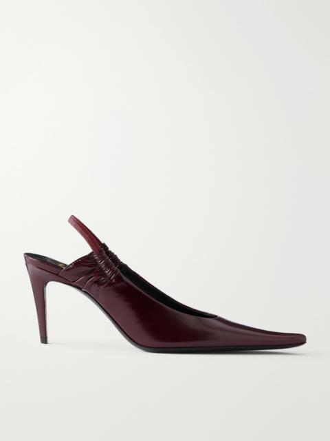 SAINT LAURENT Anne-marie 75 Ruched Leather Slingback Pumps