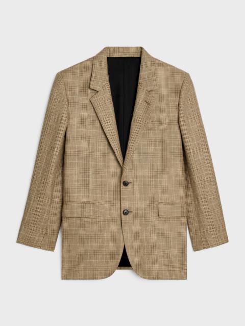 CELINE jude jacket in prince of wales wool and linen