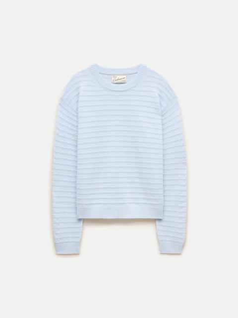 J.CREW Perfect cashmere crewneck in pointelle stitch