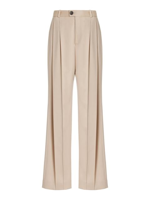 PETER DO Deep Pleat Wool Straight-Leg Pants neutral