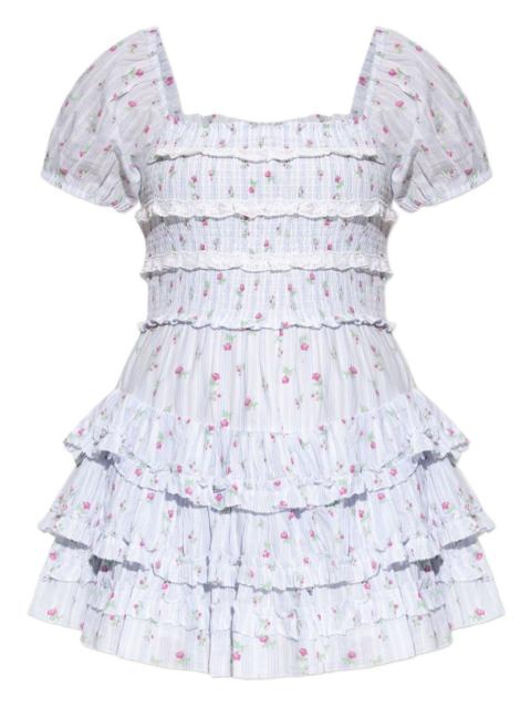LoveShackFancy floral-print smocked dress