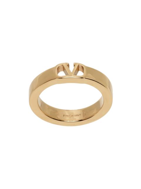 Gold Mini VLogo Signature Ring