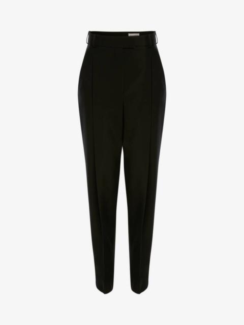 Alexander McQueen Sartorial Wool Pleated Trouser in Black