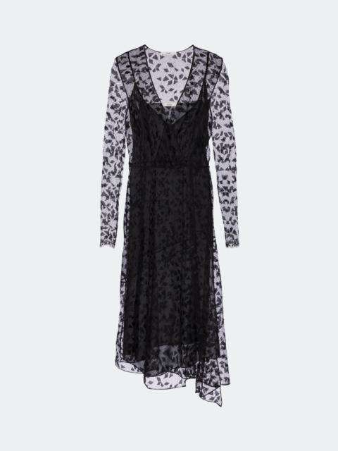FENDI Asymmetric lace midi dress