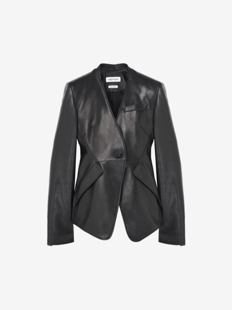 Alexander McQueen Peplum Tailored Leather Jacket