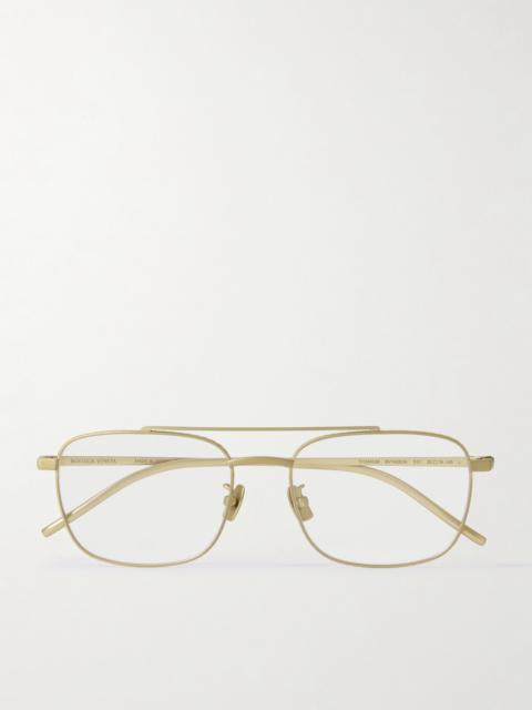 Bottega Veneta Aviator-Style Gold-Tone Titanium Optical Glasses