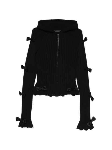 BALENCIAGA bow-embellished zip-up cardigan