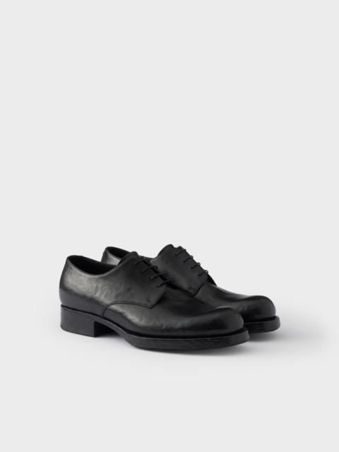 Prada Antiqued leather lace-up shoes