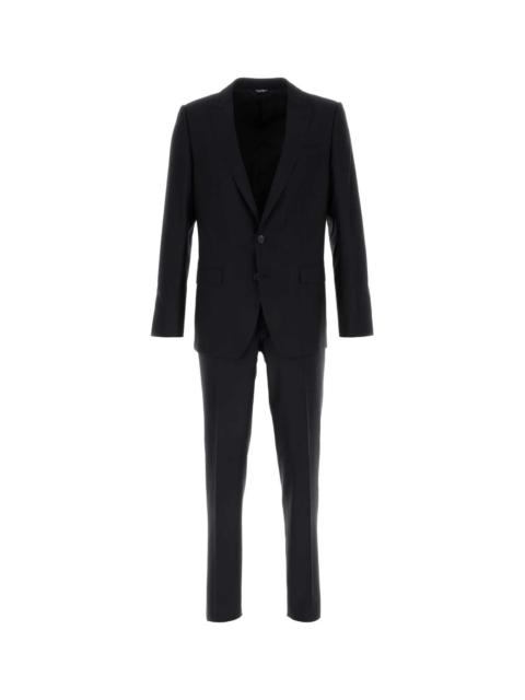 Dolce & Gabbana Dolce & Gabbana Men Midnight Blue Wool Blend Suit