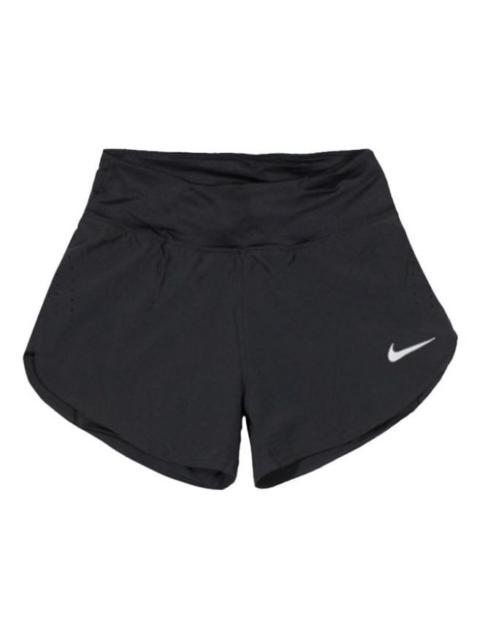 Nike (WMNS) Nike Eclipse 2-in-1 Running Training Solid Color Sports Woven Shorts Black CZ9571-010
