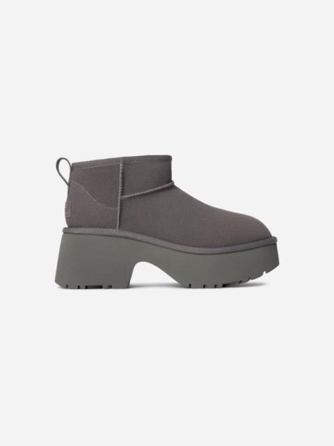® Women's Classic Ultra Mini New Heights Suede Classic Boots in Charcoal