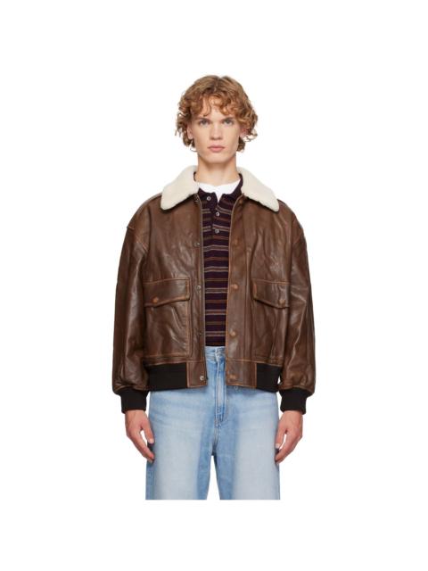 Dunst Brown Detachable A-2 Leather Jacket