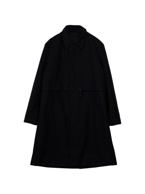 Y-3 pointed-collar single-breasted coat
