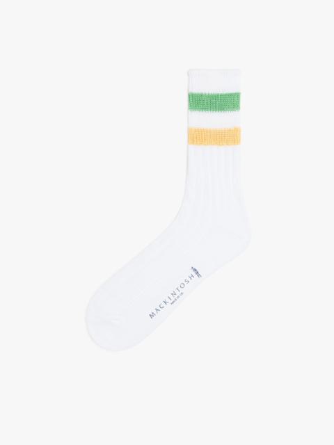 Mackintosh GREEN & YELLOW STRIPED COTTON SOCKS