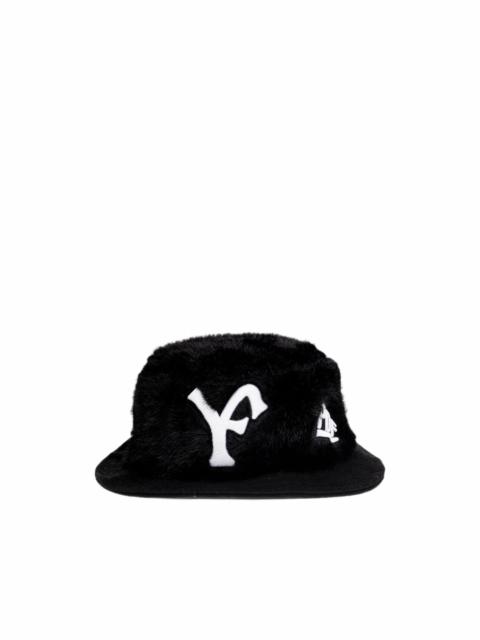 PDF logo-embroidered faux-fur bucket hat
