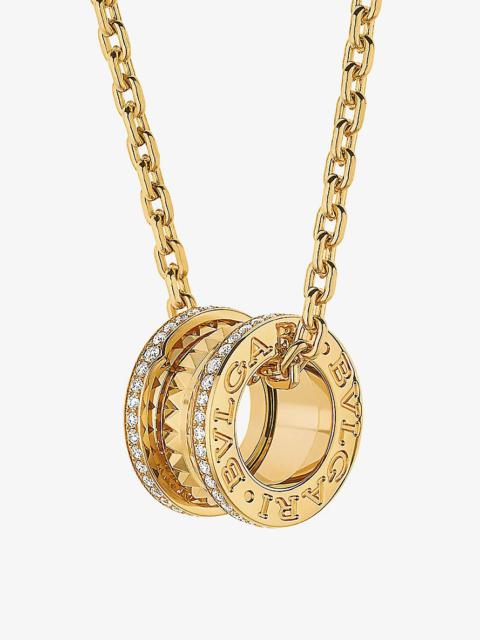 B.zero1 18ct yellow-gold and diamond pendant necklace