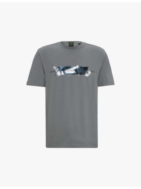 Skate artwork-print relaxed-fit stretch cotton-blend T-shirt