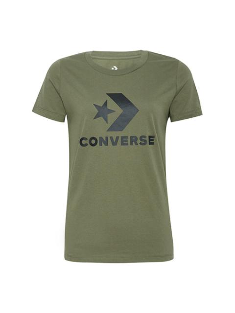Converse (WMNS) Converse Classic Logo Printing Short Sleeve Grass Green 10009152-A13