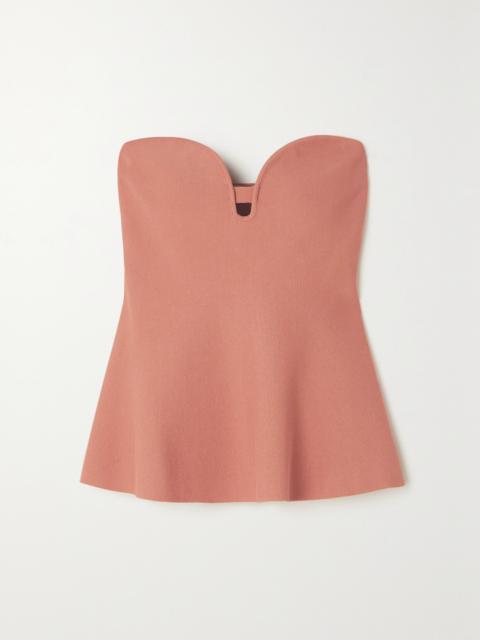 Stella McCartney Strapless Stretch-knit Peplum Top
