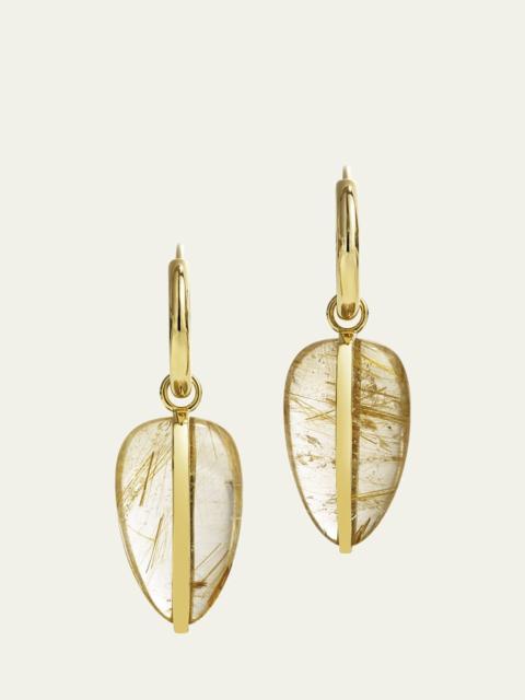 By Pariah 14K Yellow Gold Rutilated Quartz Pebble Earrings