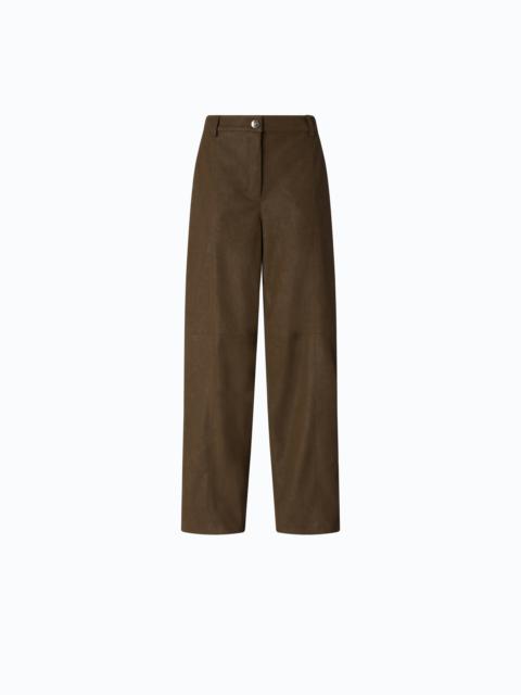 PINKO STRAIGHT-FIT NUBUCK LEATHER-EFFECT TROUSERS