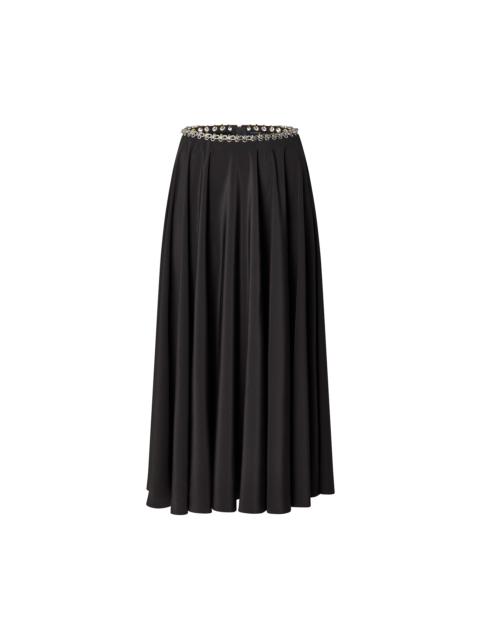 Louis Vuitton Chain Belt Silk Midi Skirt