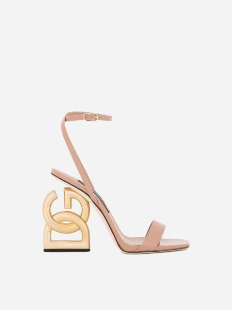 Dolce & Gabbana Patent leather sandals with DG Pop heel