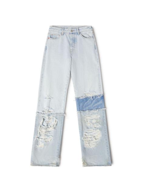 Layered Denim Baggy Pants