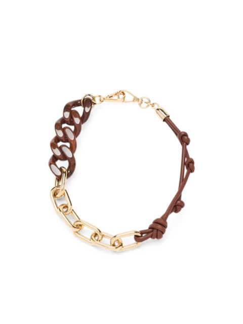 Plan C curb-link knotted-leather necklace
