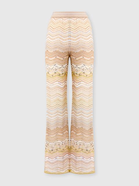 Missoni Wide Chevron Lamé Viscose Trousers with Sequins