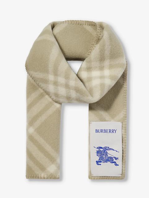 Vintage Check brand-patch wool scarf